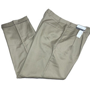 NWT Jos A Bank Executive Fits Mens 39 x 30.5 Tan Wool Dress Pants Pleated Cuffed